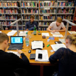 FRANKFURT AM MAIN, GERMANY - OCTOBER 13: Students learn in a library of the Johann Wolfang Goethe-University on October 13, 2014 in Frankfurt am Main, Germany. The Johann Wolfgang Goethe-University celebrates its 100th anniversary with a ceremony on 18 October.