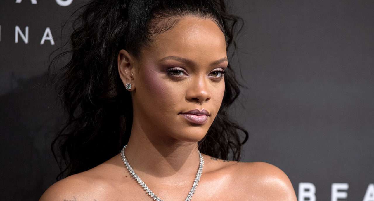 LONDON, ENGLAND - SEPTEMBER 19: Rihanna attends the 'FENTY Beauty' by Rihanna launch at Harvey Nichols Knightsbridge on September 19, 2017 in London, England.