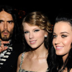 BEVERLY HILLS, CA - JANUARY 30: Comedian Russell Brand, singer Taylor Swift and singer Katy Perry during the 52nd Annual GRAMMY Awards - Salute To Icons Honoring Doug Morris held at The Beverly Hilton Hotel on January 30, 2010 in Beverly Hills, California.