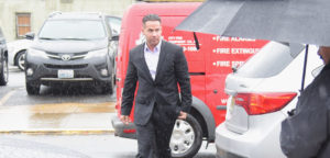 NEWARK, NJ - OCTOBER 23: Mike Sorrentino appears for his arraignment on tax fraud charges at the Martin Luther King Building and U.S. Courthouse on October 23, 2014 in Newark, New Jersey.