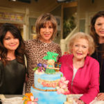STUDIO CITY, CA - JANUARY 16: (L-R) Actresses Valerie Bertinelli, Wendie Malick, Betty White and Jane Leeves pose at the Betty White celebratation of her 93rd birthday on the set of "Hot in Cleveland" held at CBS Studios - Radford on January 16, 2015 in Studio City, California. (Photo by Mark Davis/Getty Images for TV Land)