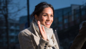 LONDON, ENGLAND - JANUARY 09: Meghan Markle waves to the crowd as she after a visit to Reprezent 107.3FM in Pop Brixton on January 9, 2018 in London, England. The Reprezent training programme was established in Peckham in 2008, in response to the alarming rise in knife crime, to help young people develop and socialise through radio.