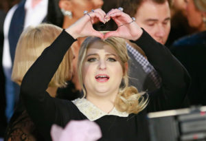 MELBOURNE, AUSTRALIA - MAY 03: Meghan Trainor gestures to fans in the crowd as she arrives at the 57th Annual Logie Awards at Crown Palladium on May 3, 2015 in Melbourne, Australia.