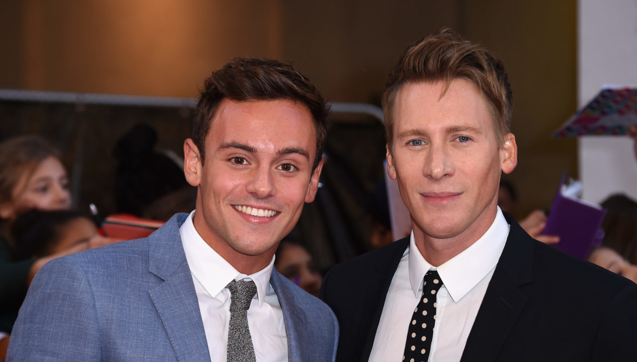 LONDON, ENGLAND - SEPTEMBER 28: Tom Daley and Dustin Lance Black attend the Pride of Britain awards at The Grosvenor House Hotel on September 28, 2015 in London, England. (Photo by Gareth Cattermole/Getty Images)