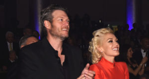 BEVERLY HILLS, CA - FEBRUARY 14: Recording artists Blake Shelton (L) and Gwen Stefani attend the 2016 Pre-GRAMMY Gala and Salute to Industry Icons honoring Irving Azoff at The Beverly Hilton Hotel on February 14, 2016 in Beverly Hills, California.