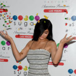 LAS VEGAS, NV - APRIL 22: Television personality Kylie Jenner throws candy in the air as she poses inside Sugar Factory American Brasserie at the Fashion Show mall on April 22, 2017 in Las Vegas, Nevada.