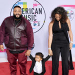 LOS ANGELES, CA - NOVEMBER 19: (L-R) DJ Khaled, Asahd Tuck Khaled and Nicole Tuck attend the 2017 American Music Awards at Microsoft Theater on November 19, 2017 in Los Angeles, California.