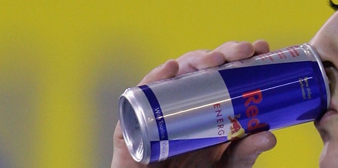 SHEFFIELD, UNITED KINGDOM - FEBRUARY 10: Alison Rodger drinks from a Red Bull can during the Norwich Union European Indoor Trials & UK Championships at the English Institute of Sport Arena on February 10, 2007 in Sheffield, England. (Photo by Michael Steele/Getty Images)