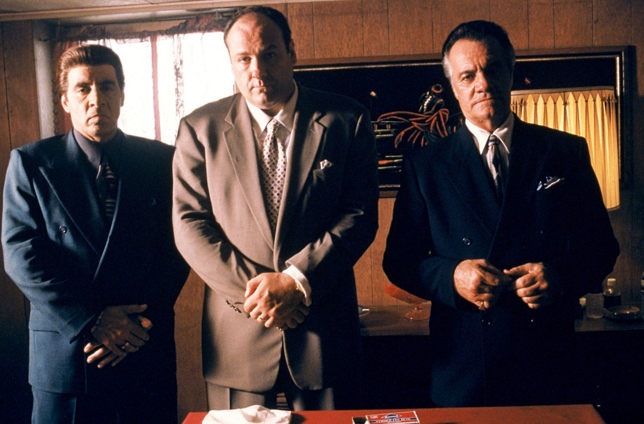 387931 01: From left to right: Steven Van Zandt as Silvio Dante, James Gandolfini as Tony Soprano and Tony Sirico as Paulie Walnuts star in HBO's hit television series, "The Sopranos" (Year 3). (Photo by HBO)