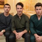 NEW YORK, NY - SEPTEMBER 05: (L-R) Joe Jonas, Kevin Jonas, and Nick Jonas of the Jonas Brothers attend the Mercedes-Benz Star Lounge during Mercedes-Benz Fashion Week Spring 2014 at Lincoln Center on September 5, 2013 in New York City. (Photo by Mike Coppola/Getty Images for Mercedes-Benz)