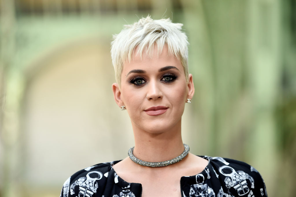 Katy Perry attends the Chanel Haute Couture Fall/Winter 2017-2018 show as part of Haute Couture Par...