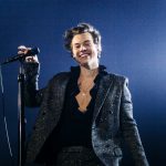 PARIS, FRANCE - MARCH 13: In this handout photo provided by Helene Marie Pambrun, Harry Styles performs during his European tour at AccorHotels Arena on March 13, 2018 in Paris, France. (Photo by Handout/Helene Marie Pambrun via Getty Images)