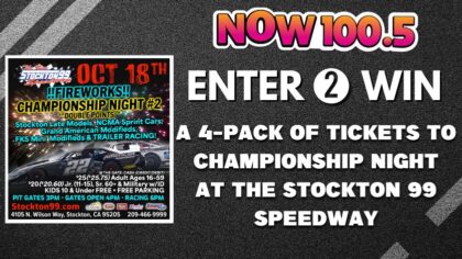 Enter to win a 4 pack of tickets to Stockton 99 Speedway Championship Night!...